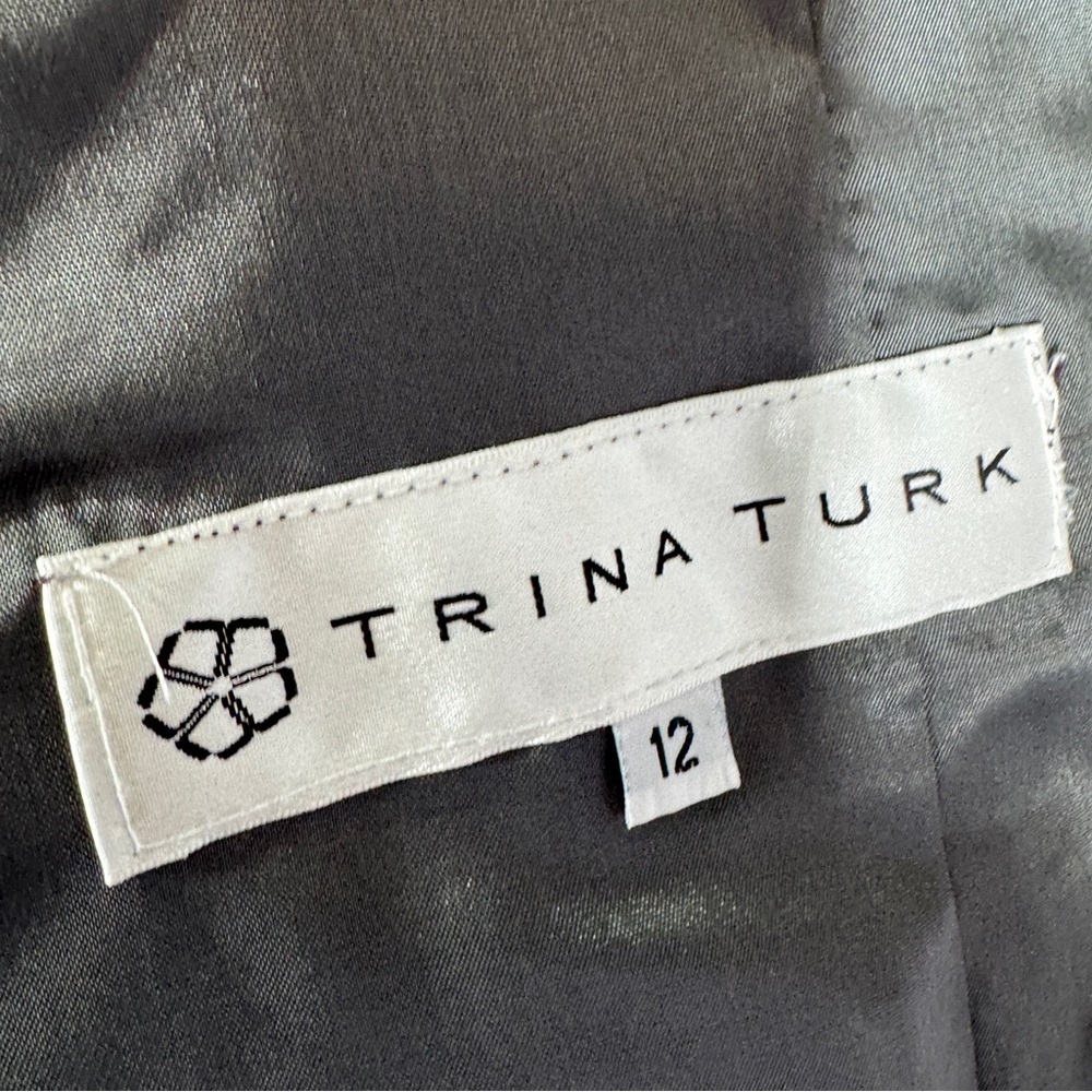 Trina Turk Tweed Jacket Multicolor Fringe Size 12 Career Chic Blazer Quiet Luxe - Picture 10 of 16